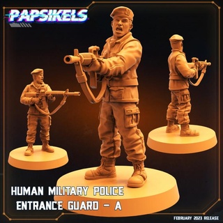 humano militar policía Entrada Guardia soldado estrella rifle portón Stargate guardias m16 boina 3d print model - Mito3D