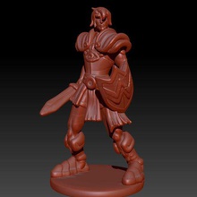 human paladin game warrior dnd d&d dungeons dragons sword shield plate armour platemail mini miniature toy model bard hero hexblade aasimar fighter guard knight character 3d print model - Mito3D
