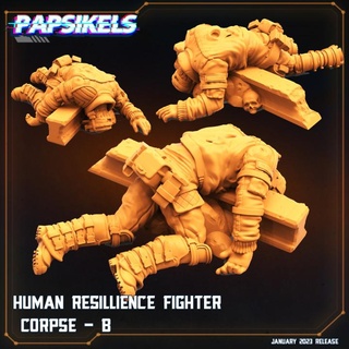 human resilience fighter corpse b soldier dead 3d print model - Mito3D