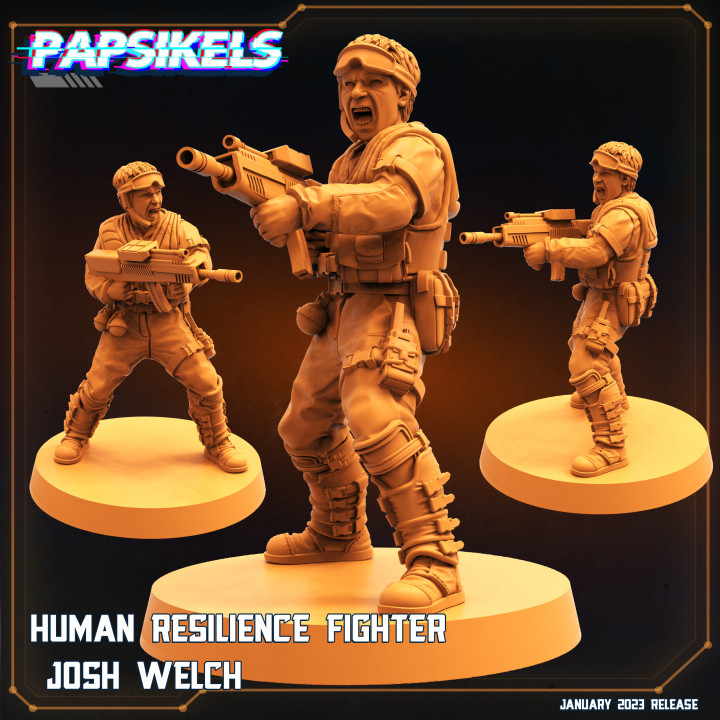insan Dayanıklılık dövüşçü şaka Welch asker direnç 3D print model - Mito3D