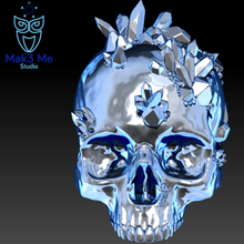 humano cráneo cristales cristal zbrush licuadora B C fbx mtl obj stl 3d print model - Mito3D