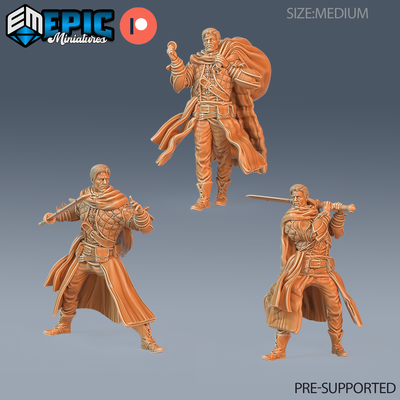 human thief set dnd miniature tabletop miniatures gaming monster 3d model rpg dndminis stl file game epic-miniatures dndminiatures 3dprint 3dminiature printedminis 3dprinting dungeon fantasy roleplaying dragon warrior undead pre-supported 3d print model - Mito3D