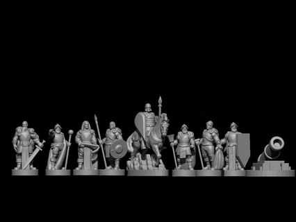 human unit roster dnd heroes miniatures 3d print model - Mito3D