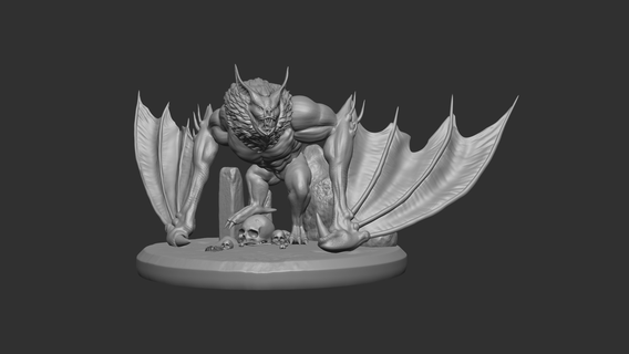 humanoid bat fantasy role hihg poly animal 3d print model - Mito3D