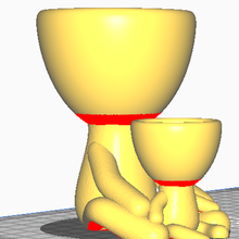 humanóide vaso flores arte Panela plantar cuidador humano filho 3d print model - Mito3D