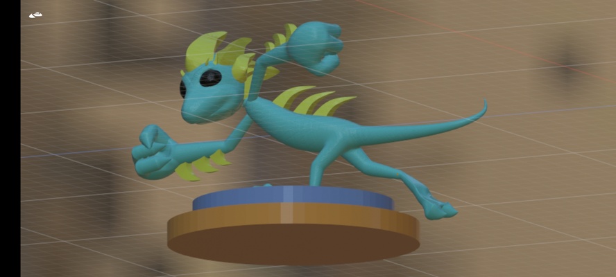 humanoide lagartija arte animal dibujos animados personaje 3d print model - Mito3D