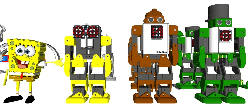 humanoid robot robonoid design concept Gadget biped esp8266 mg90s servo pca9685 robotics robots bots electronics 3D print model - Mito3D