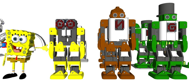umanoide robot robonoide design concetto gadget bipede esp8266 mg90s servo pca9685 robotica bot elettronica 3d print model - Mito3D