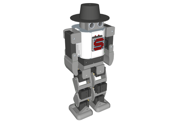 humanóide robô robonóide chapéu coreano gat gadget bípede conceito esp8266 mg90s servo pca9685 robótica robôs bots eletrônicos 3d print model - Mito3D