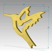Kolibri Anhänger 3dprint Juwel Schmuck Halskette Charakter Frau Laserschnitt Silber Gold Stahl Halsketten 3d print model - Mito3D
