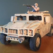 hummer h1 modelo de ensamblaje del kit 135 juego a escala tevo la tarántula nosotros vehículos militares infantería marina ee uu 3d print model - Mito3D