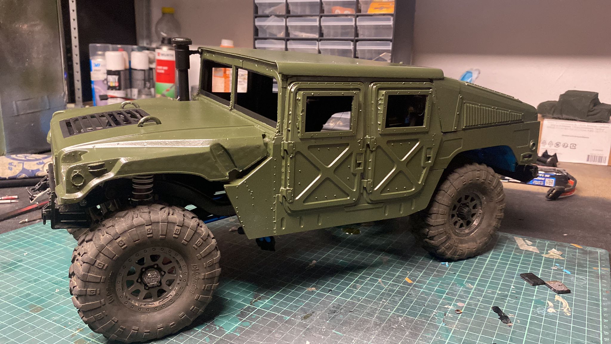 hummer h1 militaire robot d'exploration carrosserie hpi traxxas axial 313 1 10 corps rc 3D print model - Mito3D