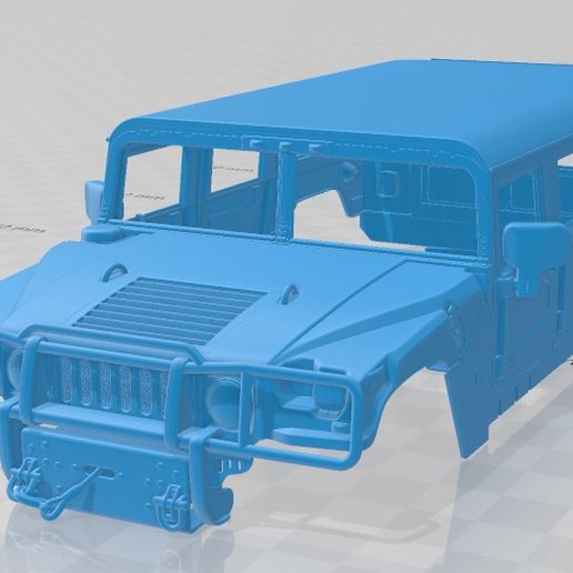 hummer h1 wagon printable body car game slot scalextric tamiya rc miniz hobby micro 3D print model - Mito3D