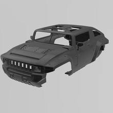 hummer hx concepto 1 24 25 escala Arte coche vehiculo modelado partes parachoques rock rastreadores tractor rc 3d print model - Mito3D