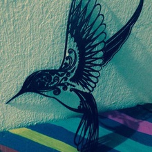 colibrí art 2d de la pared escultura decoración las aves corral animal 3d print model - Mito3D