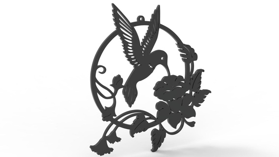 colibri logo oiseau animal mur art 3d print model - Mito3D