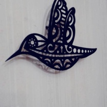 colibrí 4 2d art vivienda casa animal la pared de escultura decoración las aves corral 3d print model - Mito3D