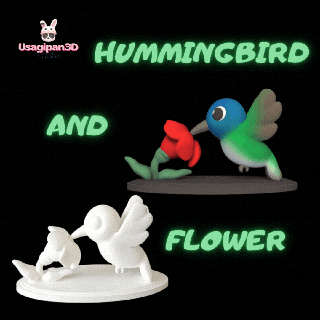 hummingbird flower animal cute fun bird garden sculpture miniature cartoon decorative play art toy statue preschool 3d print model - Mito3D