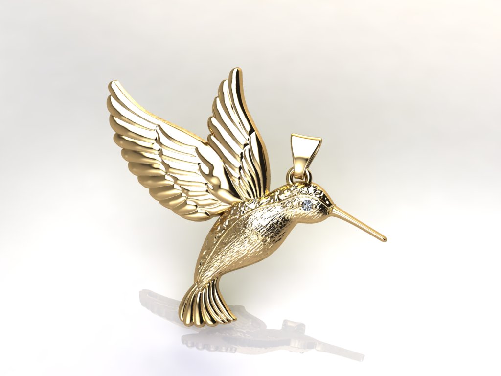 hummingbird pendant jewelry said animal 3D print model - Mito3D