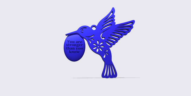 colibrì pendente stimolante citazione uccello gioielleria pensoso regalo amanti 3d print model - Mito3D