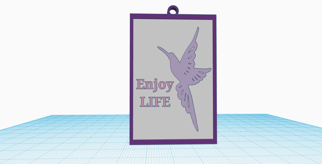hummingbird wall art decoration enjoy life medallion messenger joy keychain 3d print model - Mito3D