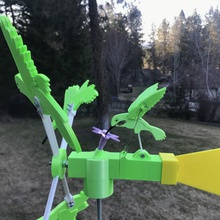 hummingbird whirligig art windmill wind 3d print model - Mito3D