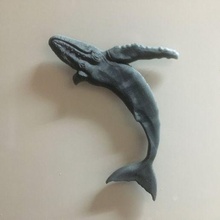 gobba balena bas sollievo frigo magnete arte animale marino mammifero sott'acqua acqua oceano mare natura saltare bassorilievo creatura sculture 3d print model - Mito3D