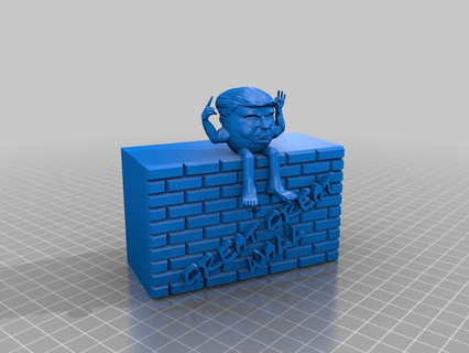 humpty trump-ty sitting mexican great wall sculptures 3d print model - Mito3D