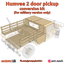 humvee 2 porta conversione kit 3d print model - Mito3D