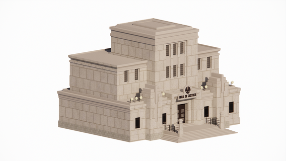 hunger games - district 11 hall justice hunger games building architecture district 11 district 12 hollywood scale model movie  3d print model - Mito3D