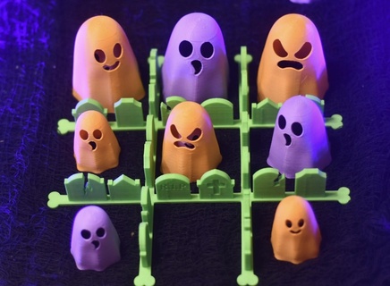 hungry ghost tic tac toe game halloween fun party gift halloweenxcults 3d print model - Mito3D