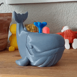 faim baleine boîte animal bijoux stylo jouet poisson mer impression endroit océan bourse 3d print model - Mito3D