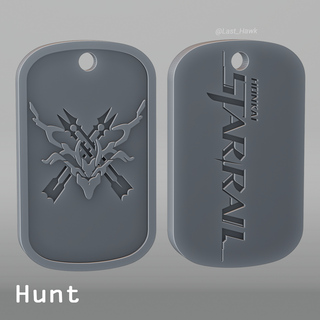 hunt dogtag honkai star rail cosplay game talisman accessories amulet medalion dogtad keychain 3d print model - Mito3D