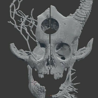 hunted demon skull hunter human sculptures 3d print model - Mito3D
