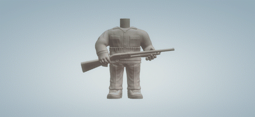 chasseur corps funko pop homme art douane 3d print model - Mito3D
