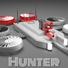 hunter drone gadget nerf launcher dart models high poly toy aircraft jet plane rc drones uav 3d printing quadcopter dji pixhawk apm 3d print model - Mito3D