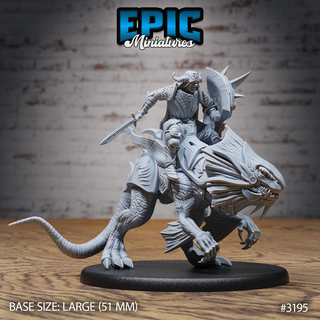 hunters guild drake knight riding dnd miniature tabletop miniatures gaming monster 3d model rpg dndminis stl file epic-miniatures dndminiatures 3dprint 3dminiature printedminis 3dprinting dungeon fantasy roleplaying dragon warrior undead pre-supported 3d print model - Mito3D