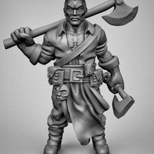 huntsman art people warrior human fighter axe 3d print model - Mito3D