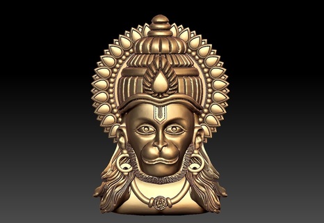 umano pendente anjaneya maruti bajrangbali Rudra medaglione 3d print model - Mito3D