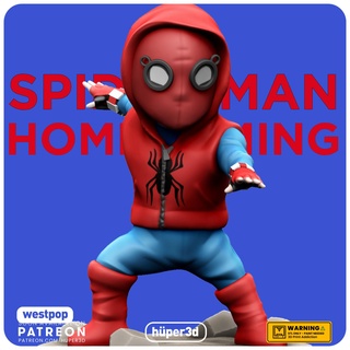 huper3d spider man regresso casa maravilha homem Aranha escudo vingador super herói chibi 3d print model - Mito3D