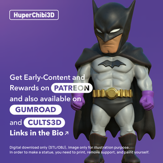 huperchibi - batman golden age dc classic justice league super hero toys huper3d 3d print model - Mito3D