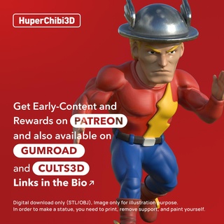 huperchibi - flash jay garrick dc classic justice league super hero toys huper3d 3d print model - Mito3D