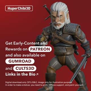tarafta Geralt Rivia Cadı oyun 3d print model - Mito3D