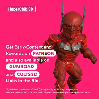 allí rojo muerte dc historietas destello batman chibi juguetes huper3d 3d print model - Mito3D