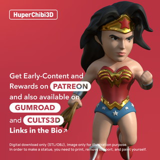 allí preguntarse mujer clásico dc cómic justicia liga súper héroe juguetes huper3d 3d print model - Mito3D