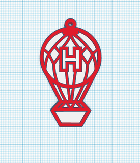 Huracan escudo chaveiro futebol clube furacão balão 3d print model - Mito3D