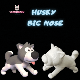 husky big nose animal cute fun dog pet funny sculpture miniature cartoon decorative play art toy statue preschool 3d print model - Mito3D