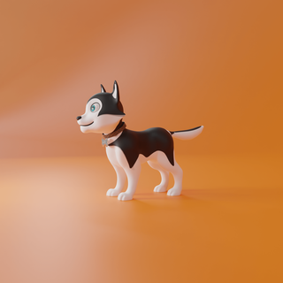 husky cucciolo 3d Stampa pronto modello cane giocattolo animale portachiavi arte meraviglia eroe carina 3d print model - Mito3D