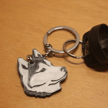 huskyy divers animal anneau porte-clés collier caricatures 3d print model - Mito3D