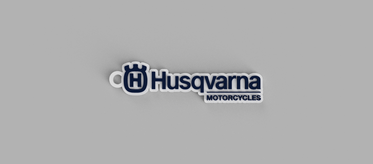 husqvarna moto logo 2 key ring - pendant earring 3d print model - Mito3D